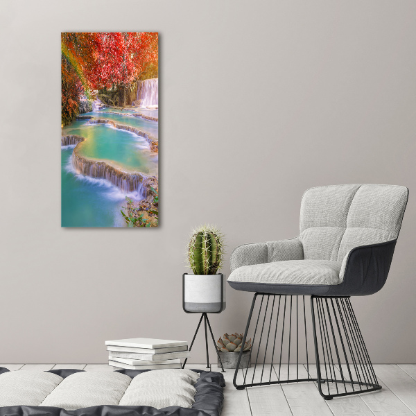 Wall canvas art Waterfall in autumn