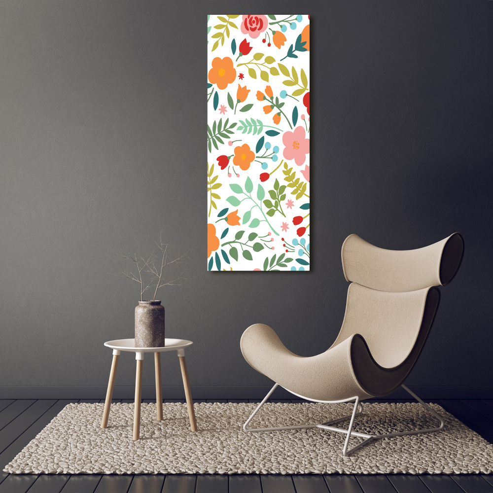 Wall art canvas large Colorful flowers