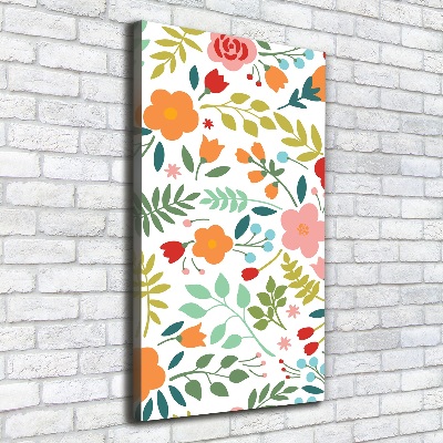 Wall art canvas large Colorful flowers