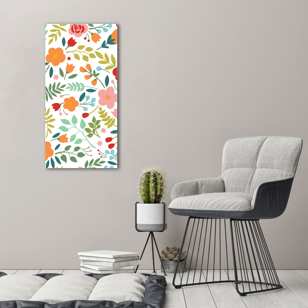 Wall art canvas large Colorful flowers