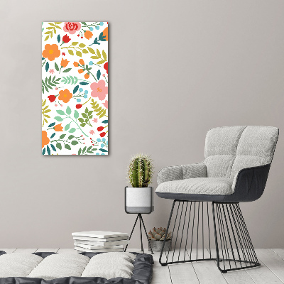 Wall art canvas large Colorful flowers