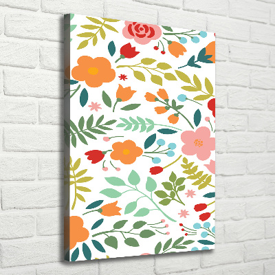 Wall art canvas large Colorful flowers