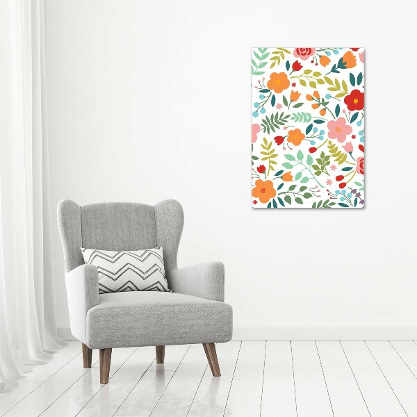 Wall art canvas large Colorful flowers