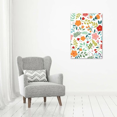 Wall art canvas large Colorful flowers