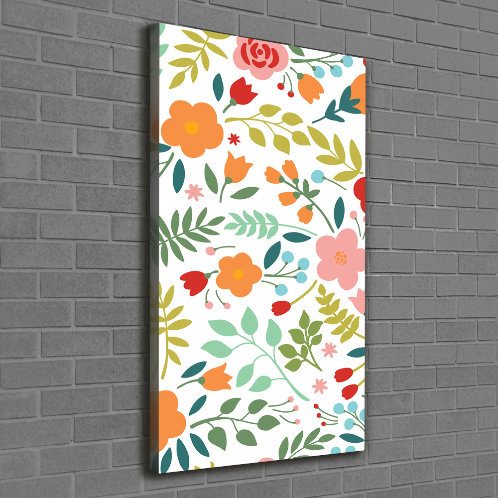 Wall art canvas large Colorful flowers