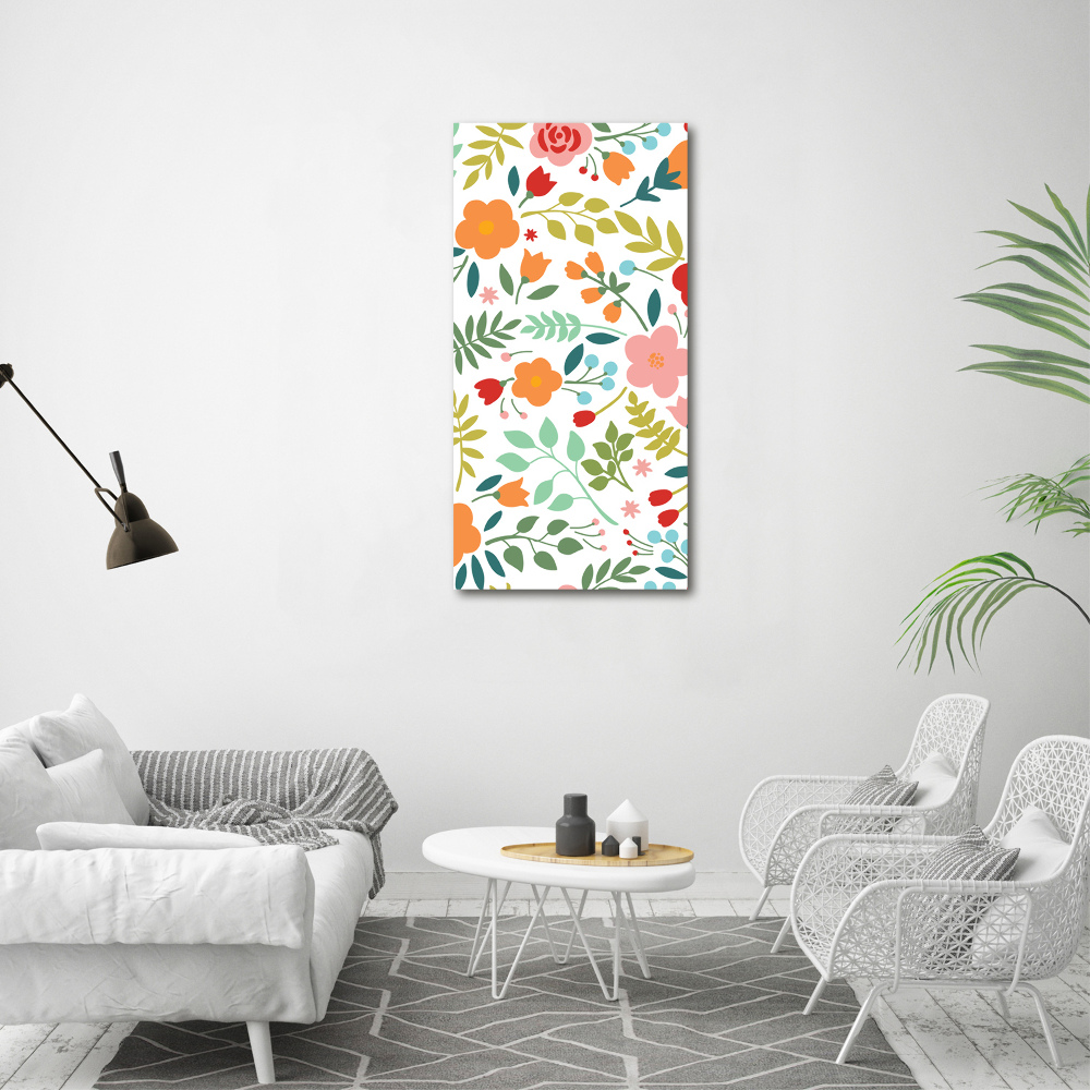 Wall art canvas large Colorful flowers