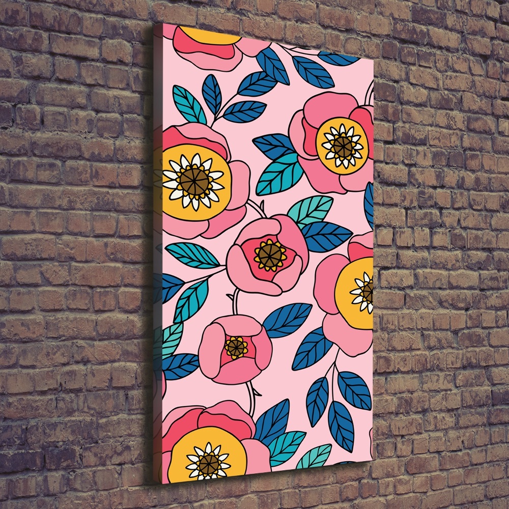 Canvas wall art Colorful flowers