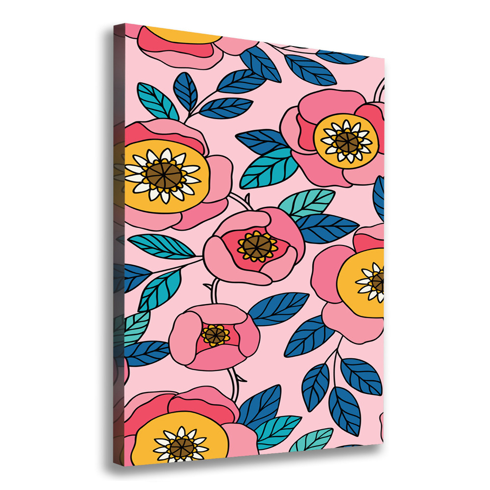 Canvas wall art Colorful flowers