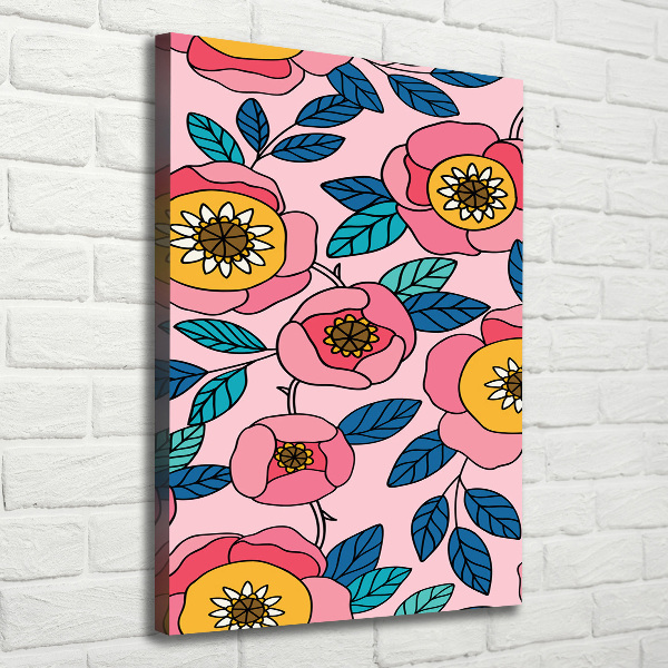 Canvas wall art Colorful flowers