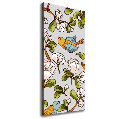 Picture canvas print Birds and flowers