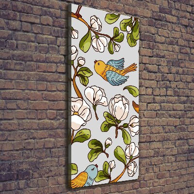 Picture canvas print Birds and flowers