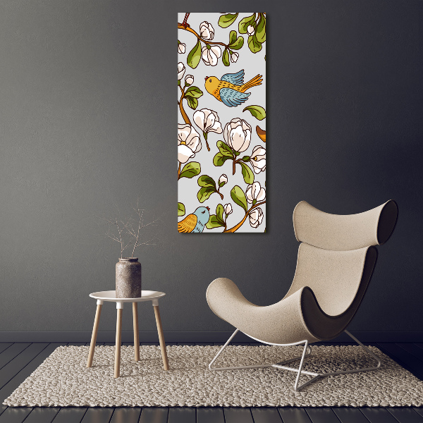 Picture canvas print Birds and flowers