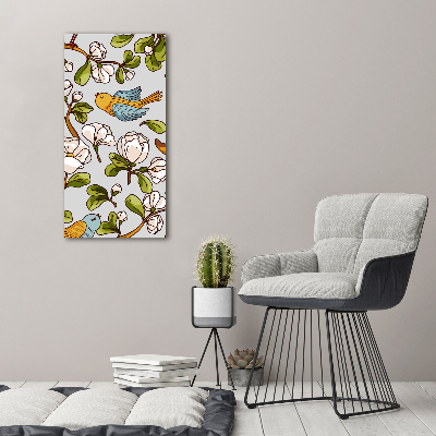 Picture canvas print Birds and flowers