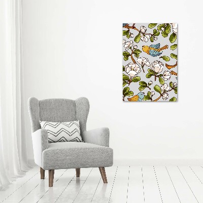 Picture canvas print Birds and flowers