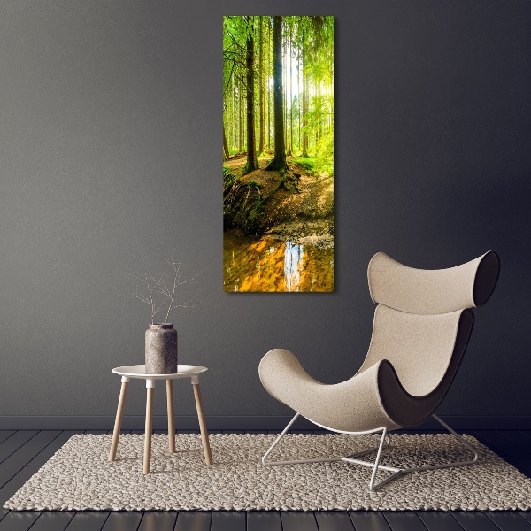 Wall canvas art The sun in the forest