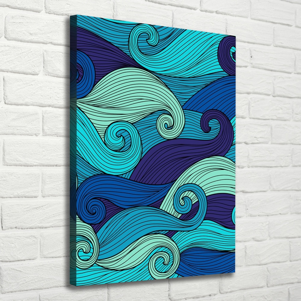 Large canvas wall art Abstract waves