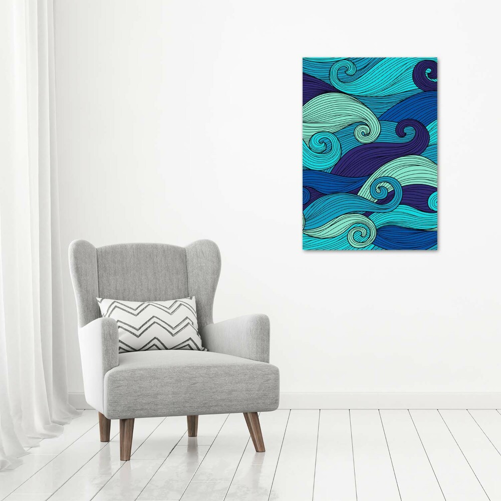 Large canvas wall art Abstract waves