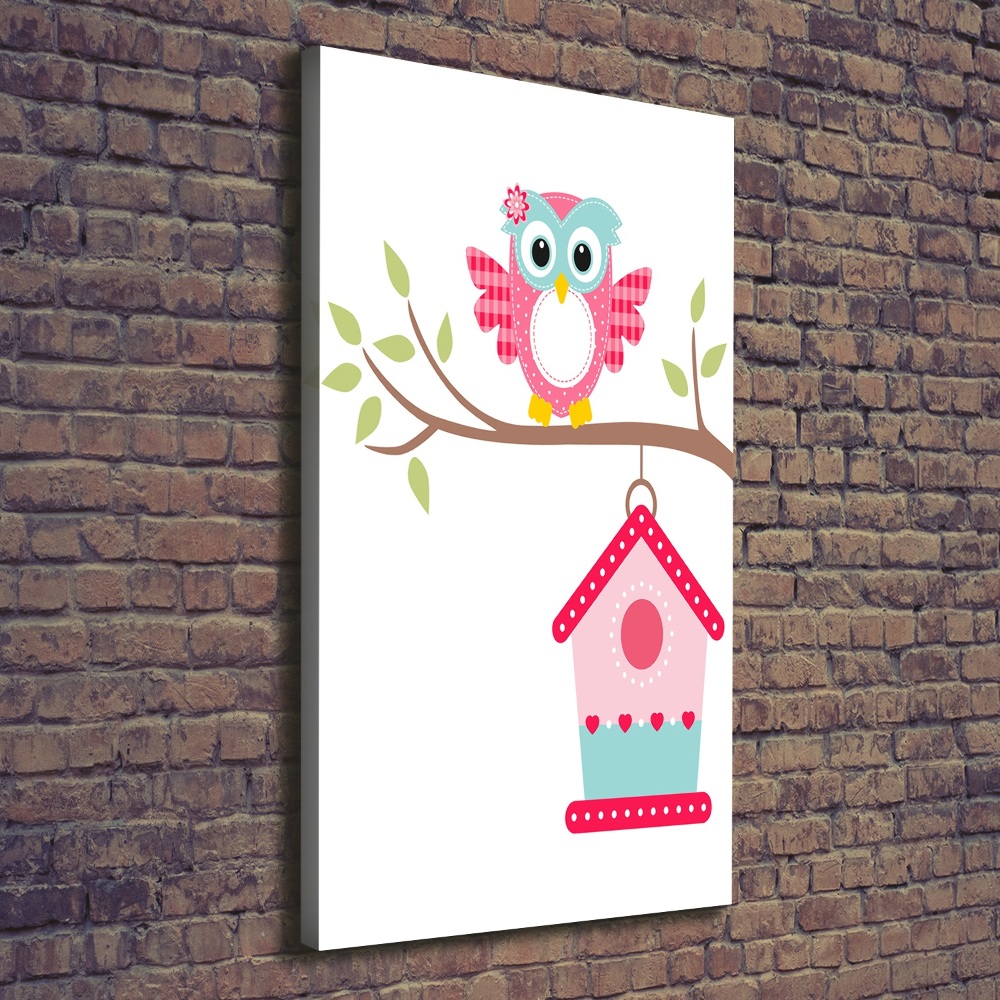 Canvas wall art Owl on a branch