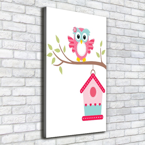 Canvas wall art Owl on a branch