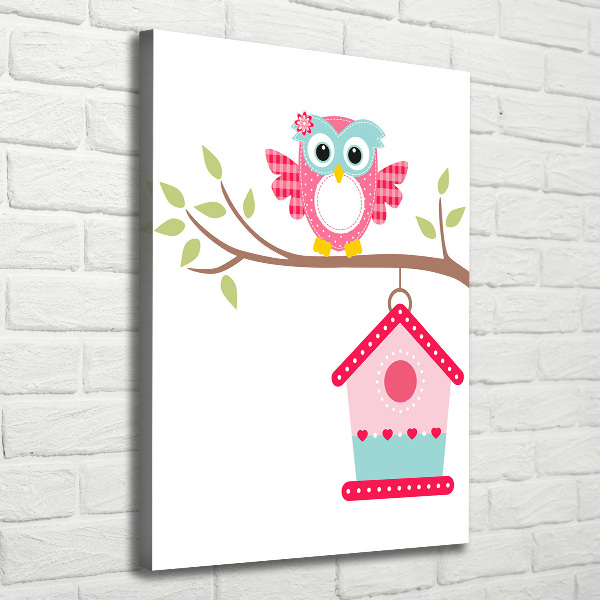 Canvas wall art Owl on a branch