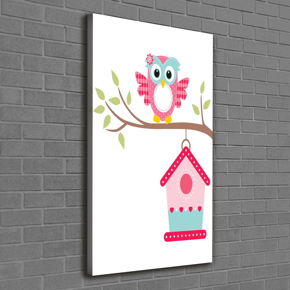 Canvas wall art Owl on a branch