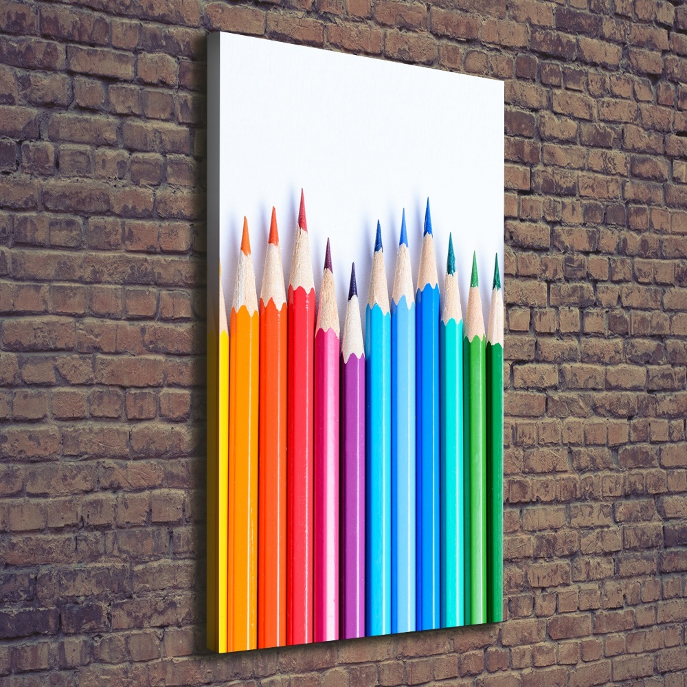 Large canvas wall art Colourful pencils