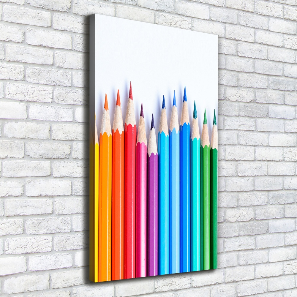 Large canvas wall art Colourful pencils