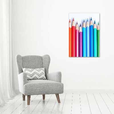 Large canvas wall art Colourful pencils