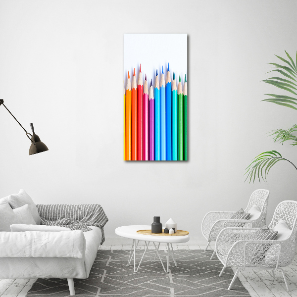 Large canvas wall art Colourful pencils