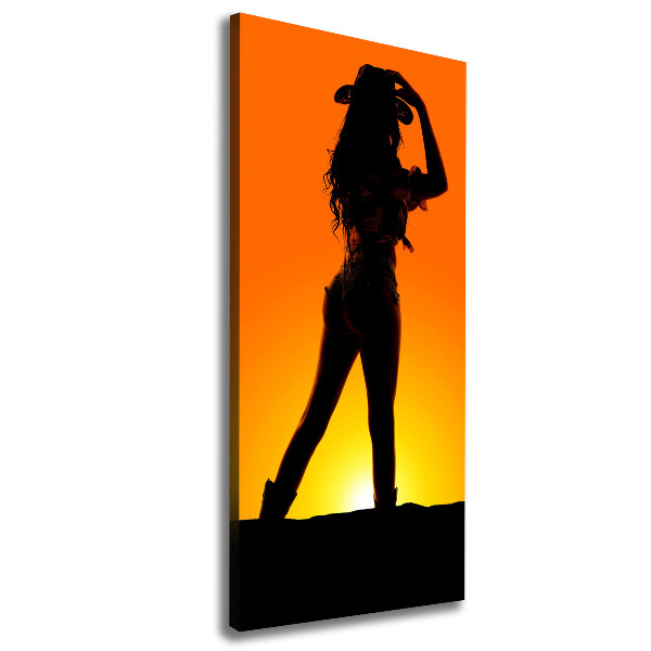 Canvas wall art Cowboy silhouette