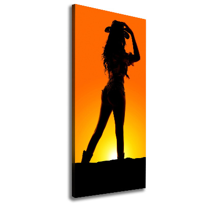 Canvas wall art Cowboy silhouette