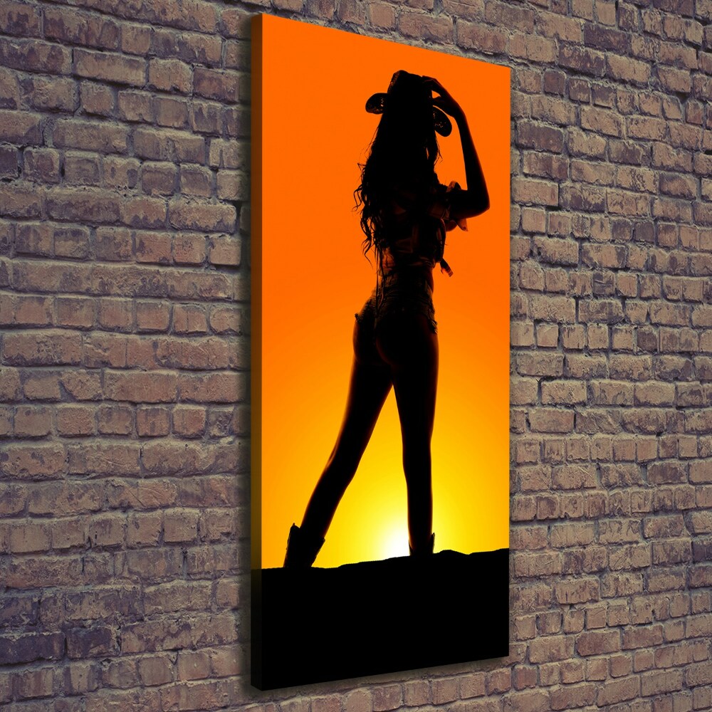 Canvas wall art Cowboy silhouette