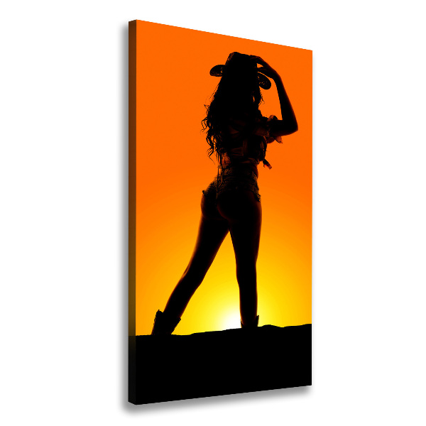 Canvas wall art Cowboy silhouette