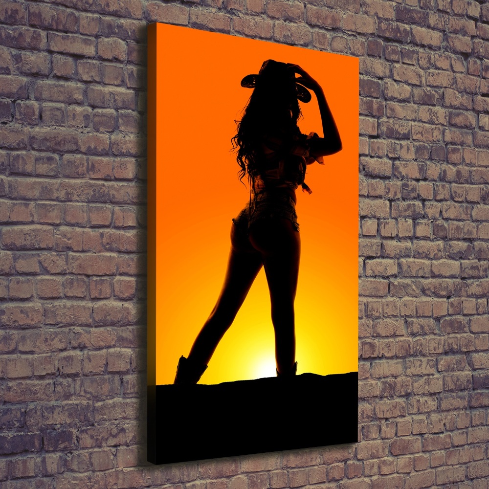 Canvas wall art Cowboy silhouette