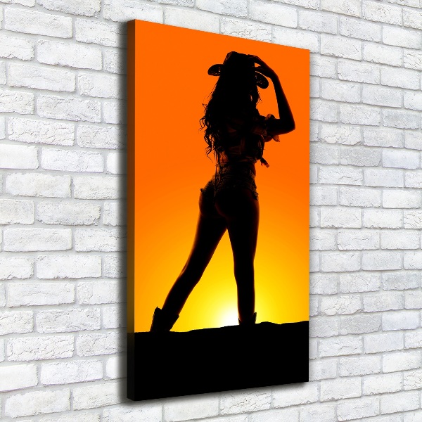 Canvas wall art Cowboy silhouette