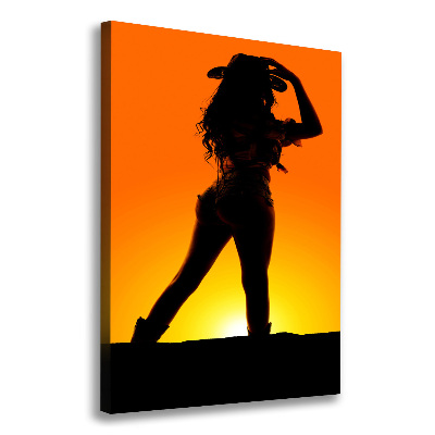 Canvas wall art Cowboy silhouette