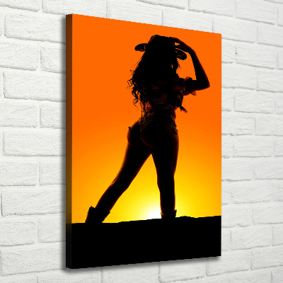 Canvas wall art Cowboy silhouette