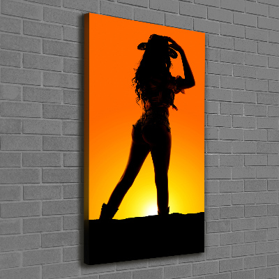 Canvas wall art Cowboy silhouette