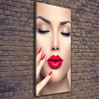 Canvas wall art Red lips