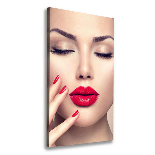 Canvas wall art Red lips