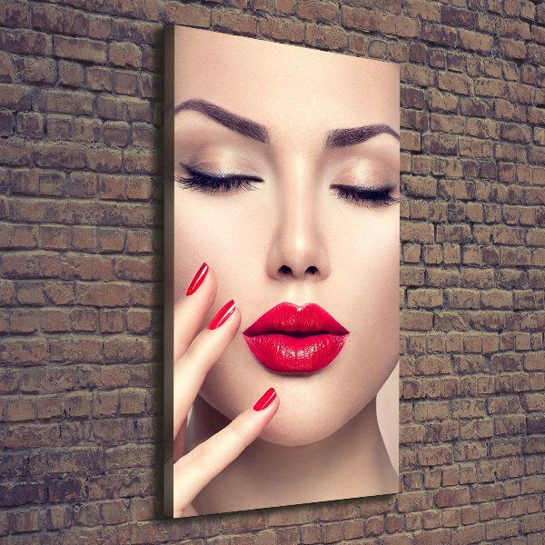 Canvas wall art Red lips