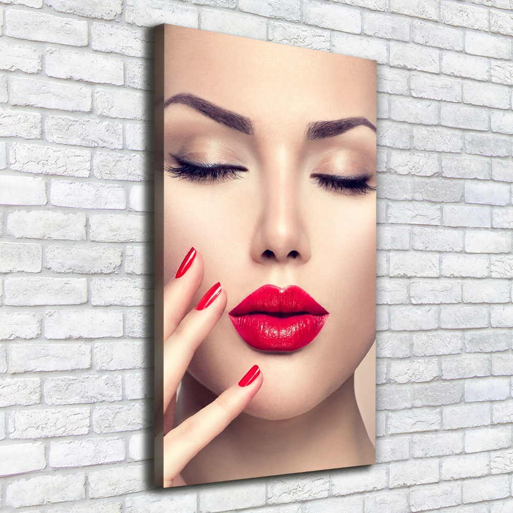 Canvas wall art Red lips