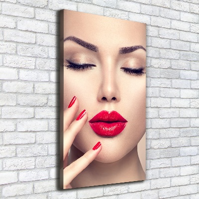 Canvas wall art Red lips