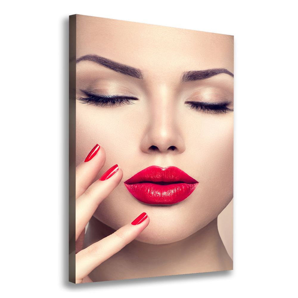 Canvas wall art Red lips