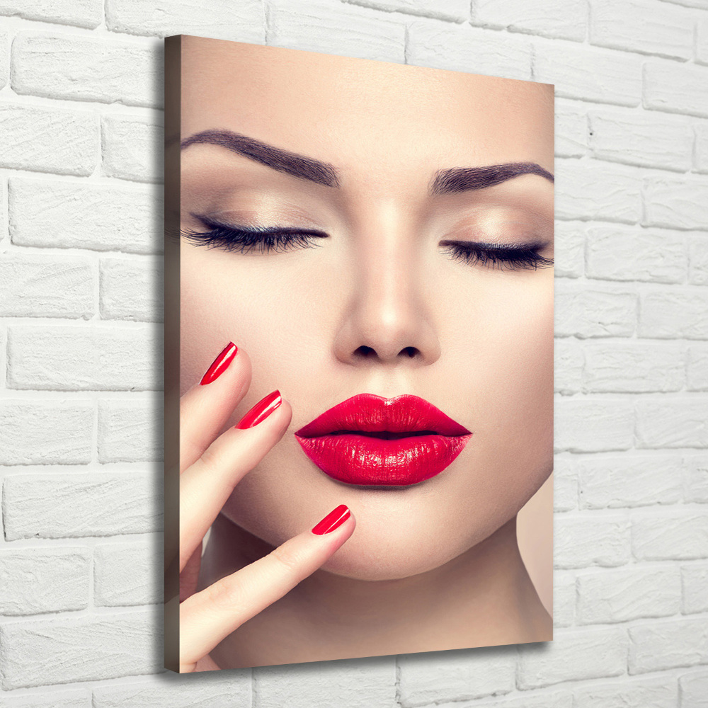 Canvas wall art Red lips