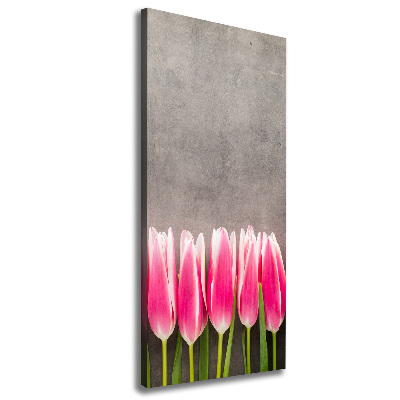 Picture canvas print Pink tulips