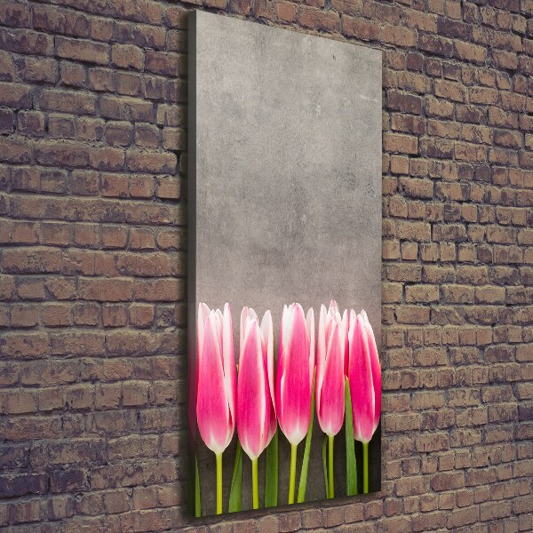 Picture canvas print Pink tulips