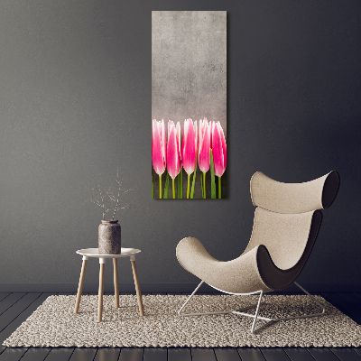 Picture canvas print Pink tulips