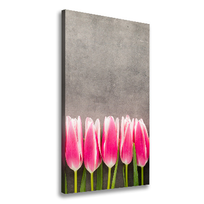 Picture canvas print Pink tulips