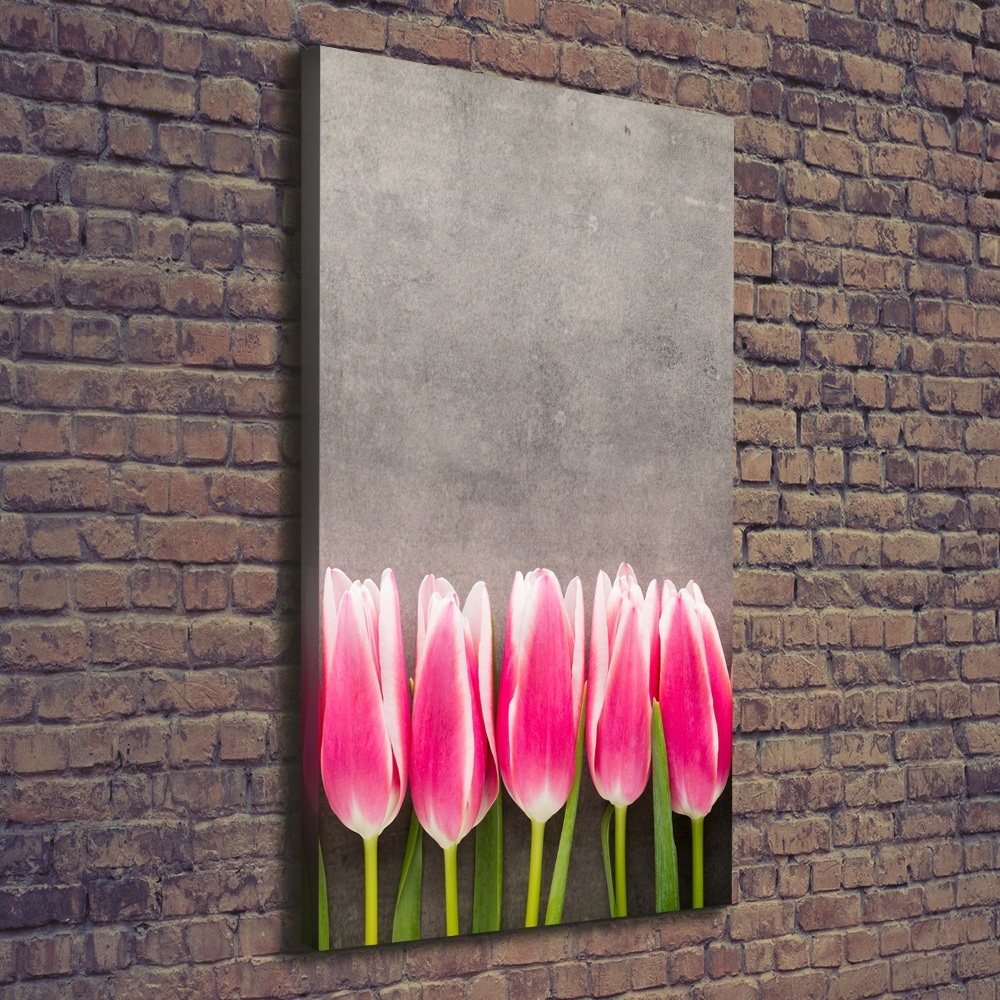 Picture canvas print Pink tulips